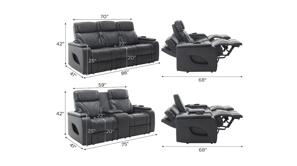 Avis Living Room Set Dimensions