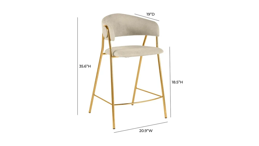 Lara Counter Stool - Set of 2 Dimensions