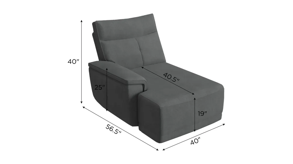 Graceland Left Arm Facing Chaise Dimensions