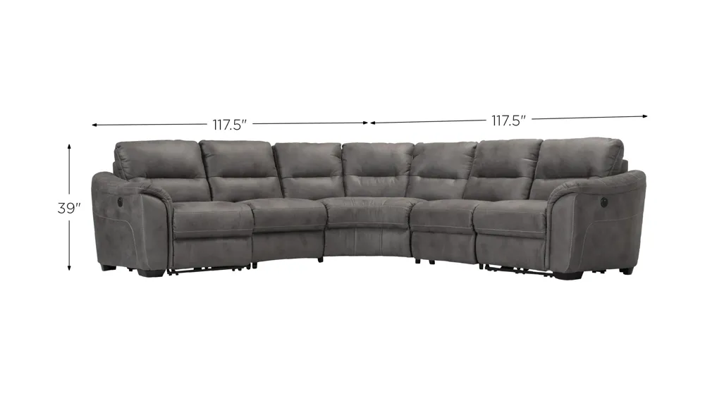 Rockland Microfiber 5-pc. Power Sectional | Raymour & Flanigan