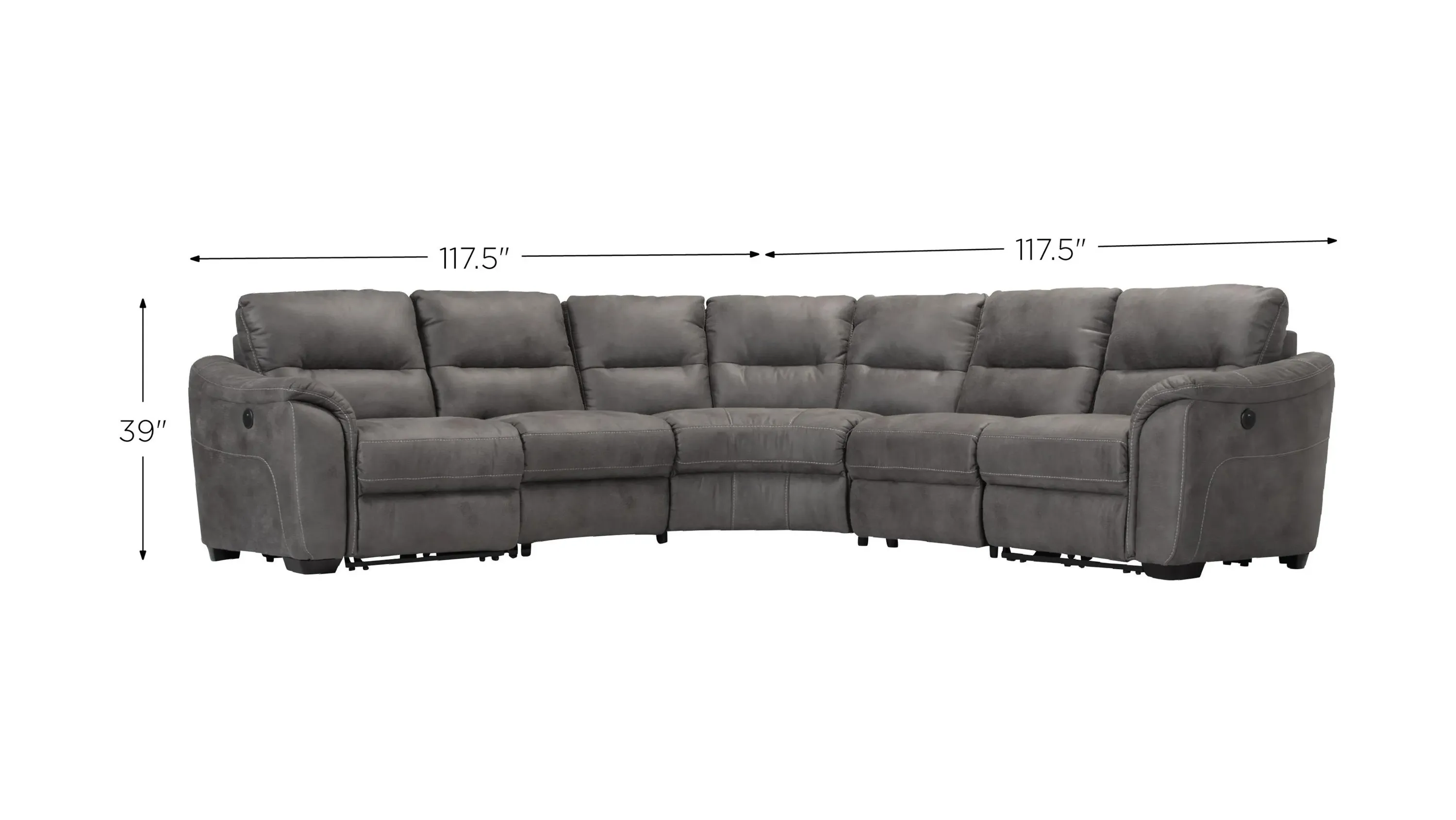 Rockland Microfiber 5-pc. Power Sectional | Raymour & Flanigan