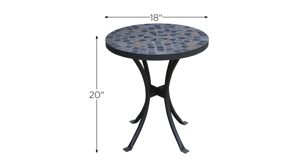 Boldon Outdoor Mosaic Accent Table Dimensions