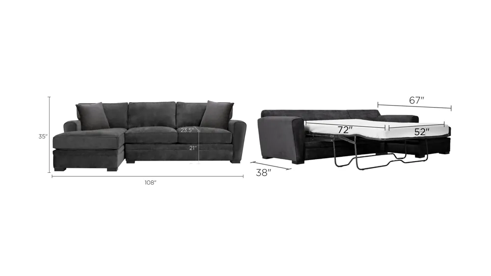 Artemis II 2-pc. Sectional w/ Full Sleeper Dimensions
