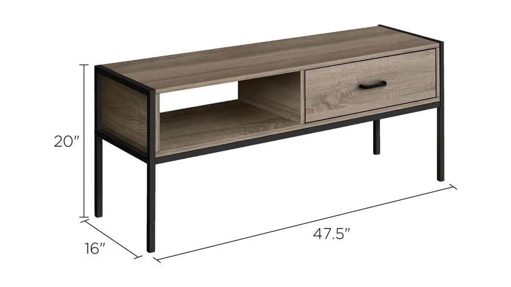 Plateau 48" TV Console Dimensions