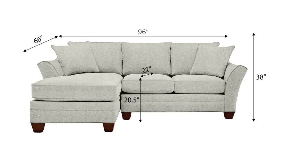 Foresthill 2-pc. Left Hand Chaise Sectional Sofa Dimensions
