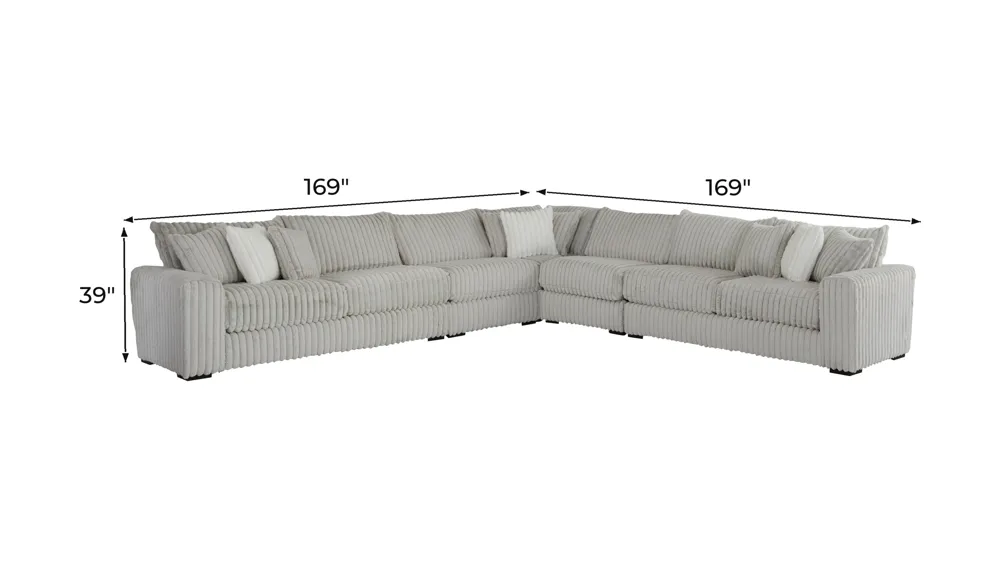 Onyx Moon 5-pc. Sectional Dimensions