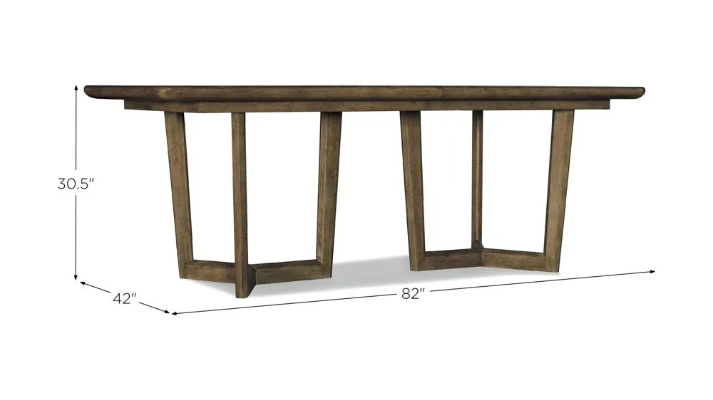 Surfrider Rectangular Dining Table with Two Leaves Dimensions