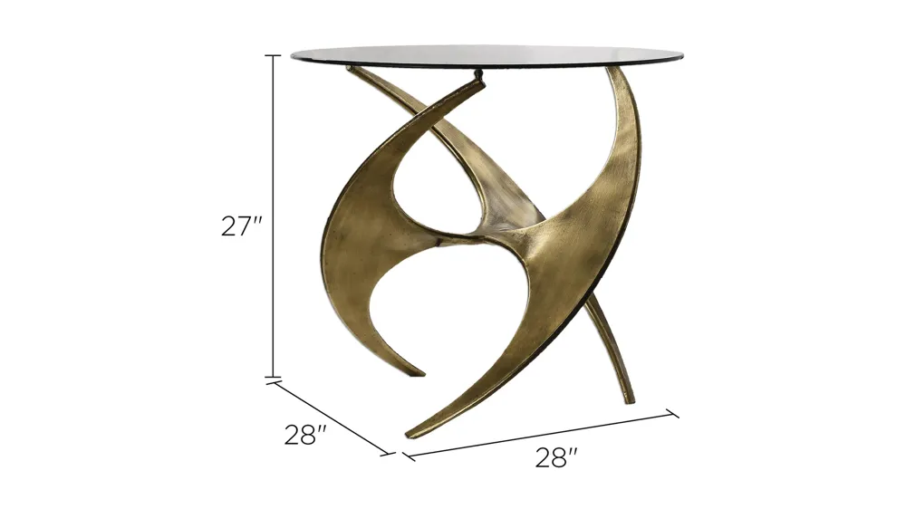 Graciano Glass Accent Table Dimensions