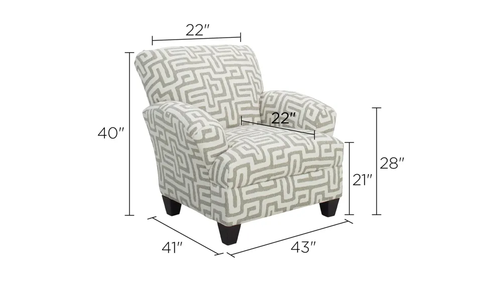 Marisa Chenille Accent Chair Dimensions