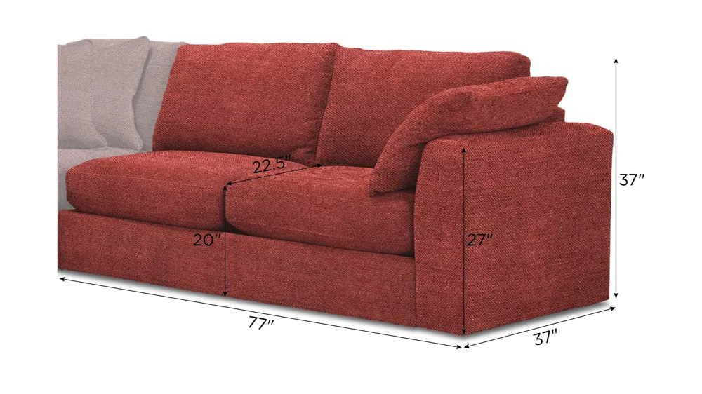 Nappily Right Arm Facing Loveseat Dimensions