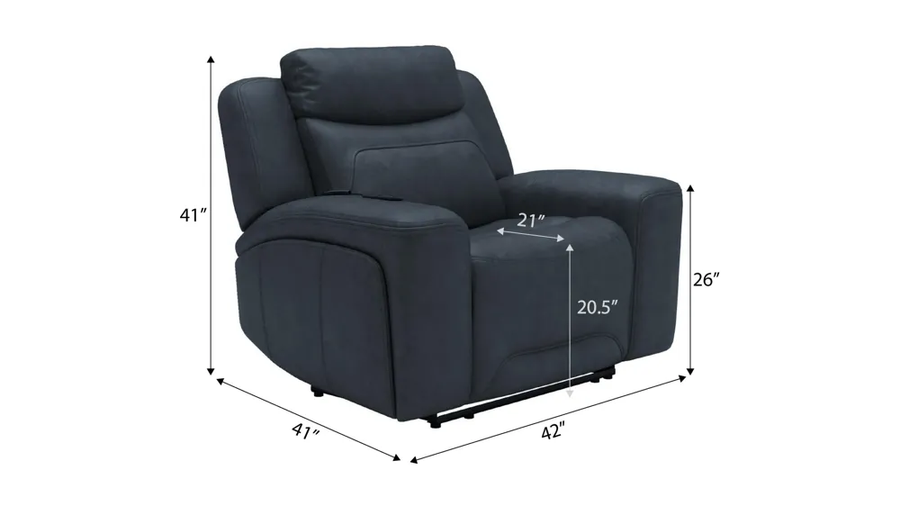 Morgenthal Triple Power Recliner w/ Heat & Massage Dimensions