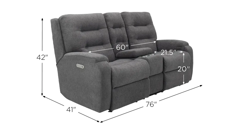 Halenbeck Triple Power Reclining Console Loveseat | Raymour & Flanigan