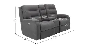 Halenbeck Triple Power Reclining Console Loveseat | Raymour & Flanigan