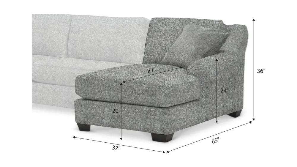 Thatcher Right Arm Facing Chaise Dimensions