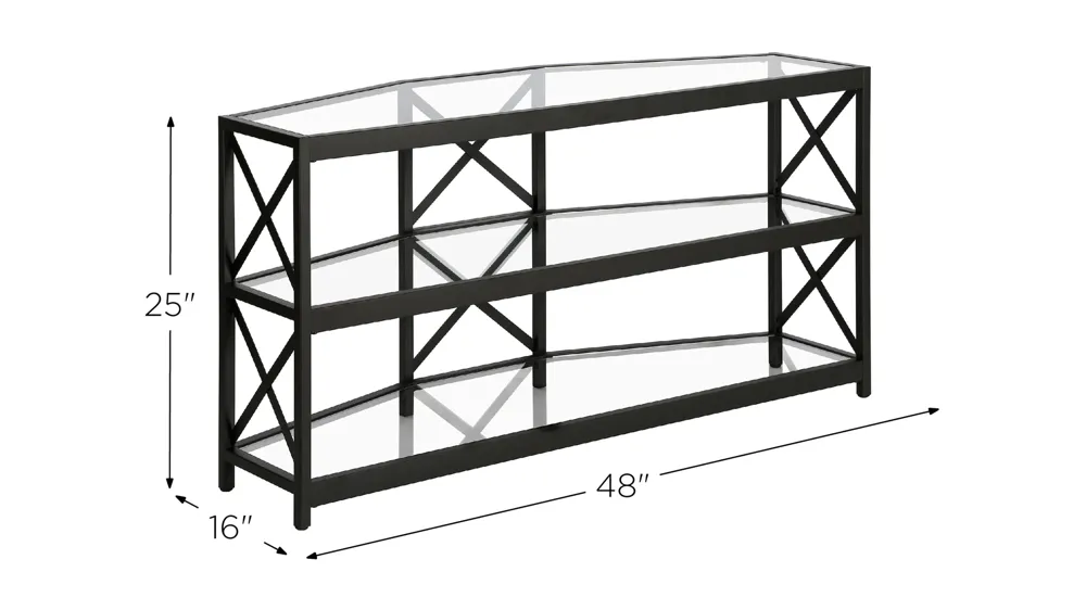 Dion TV Stand with Glass Shelves Dimensions