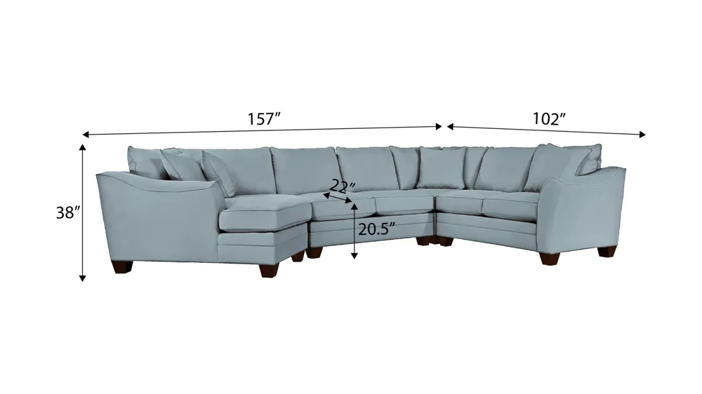 Foresthill 4-pc. Left Hand Cuddler with Loveseat Sectional Sofa Dimensions