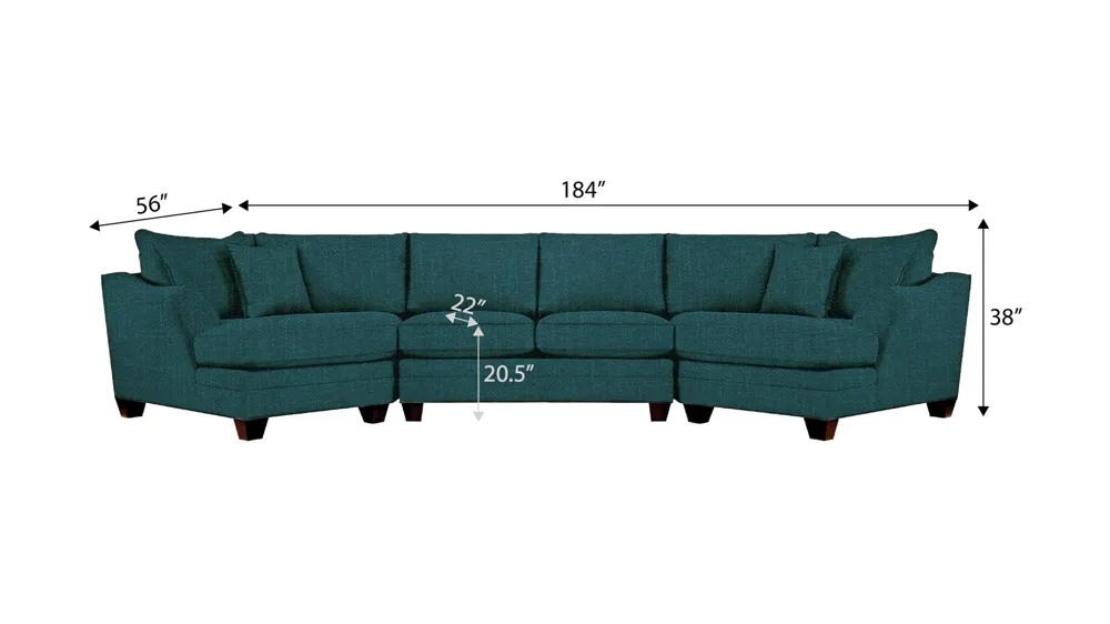 Foresthill 3-pc. Symmetrical Cuddler Sectional Sofa Dimensions