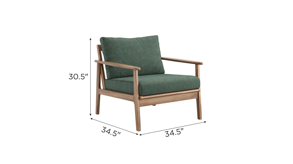 Ashton Patio Club Chair - Set of 2 Dimensions
