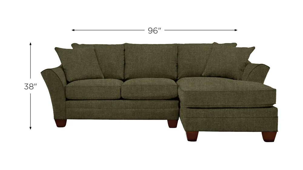 Foresthill 2-pc. Right Hand Chaise Sectional Sofa Dimensions