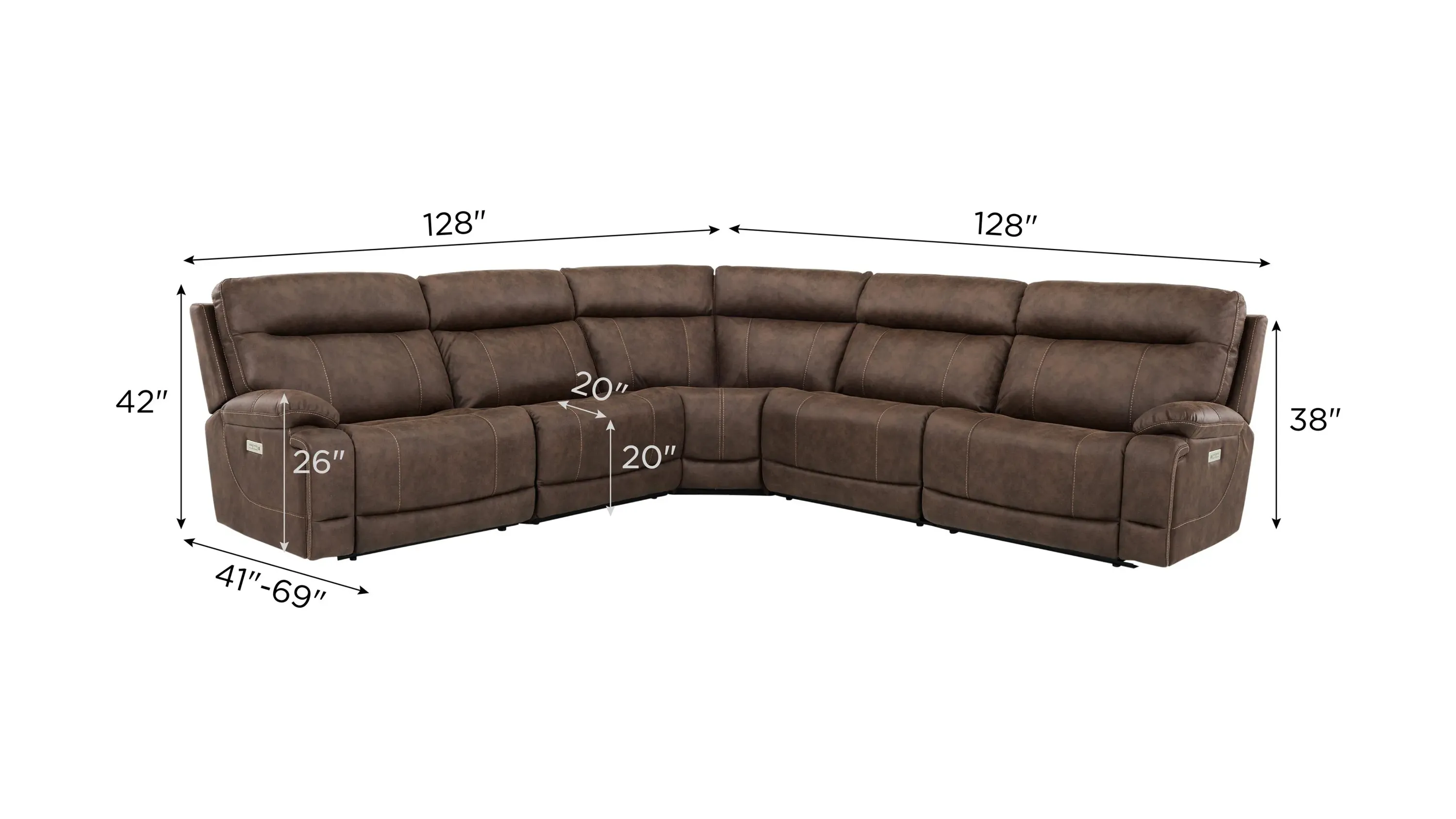 Gates 5-pc. Dual Power Sectional | Raymour & Flanigan