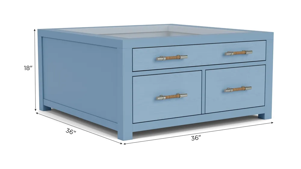 Maren Coffee Table w/ Display Top Dimensions