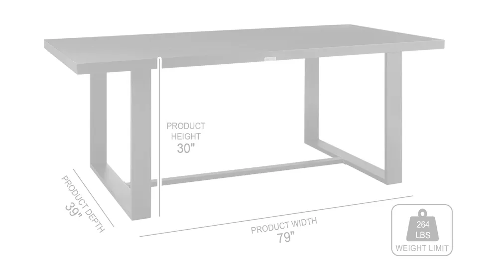 Alegria Outdoor Dining Table Dimensions