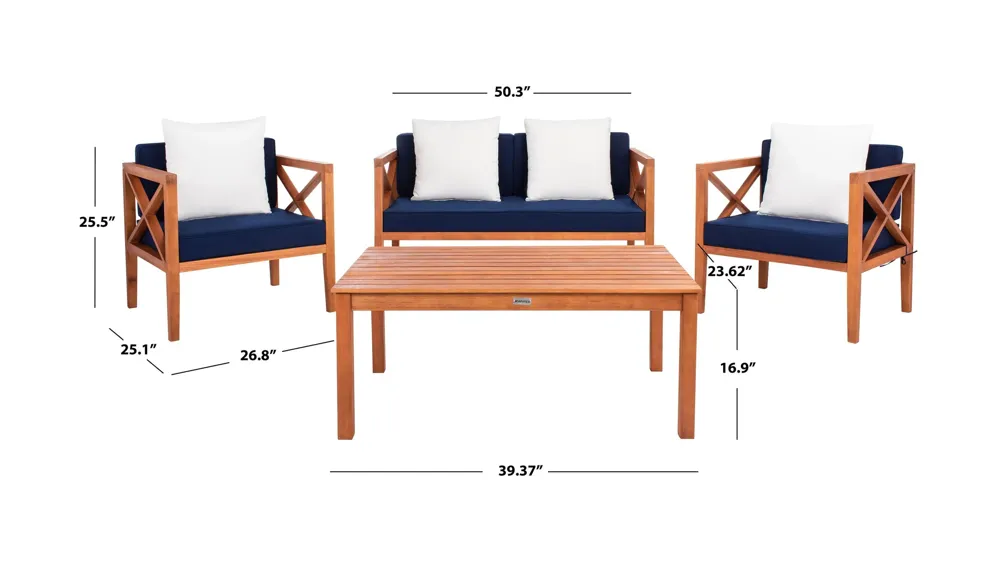 Johannes 4-pc. Patio Set Dimensions