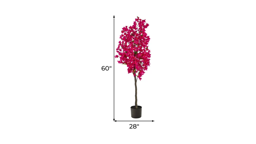 5' Bougainvillea Artificial Tree Dimensions
