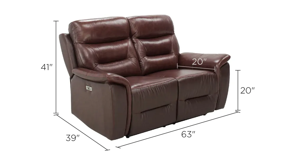 Clinton Wallaway Power Loveseat w/ Power Headrest Dimensions