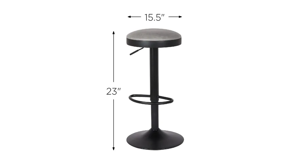 Juno Gaslift Backless Bar Stool: Set of 2 Dimensions