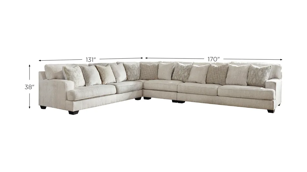 Kearson Chenille 4-pc. Sectional Dimensions