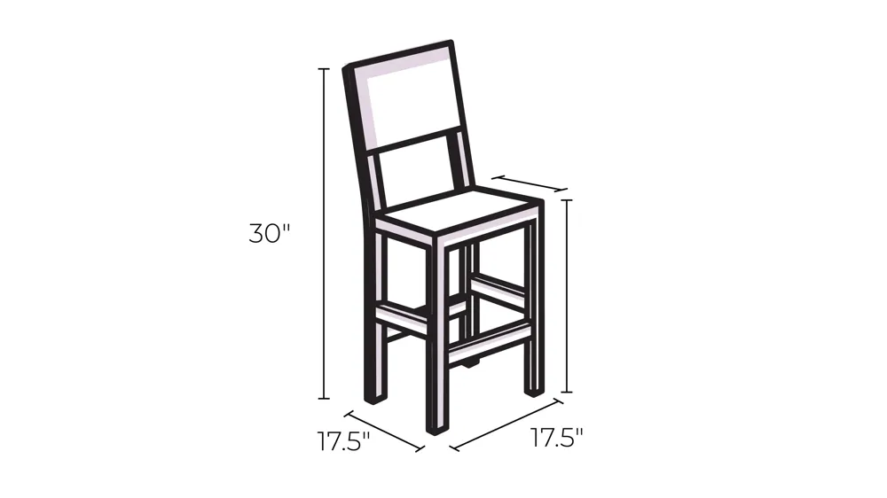 Oregon Barstool: Set of 2 Dimensions