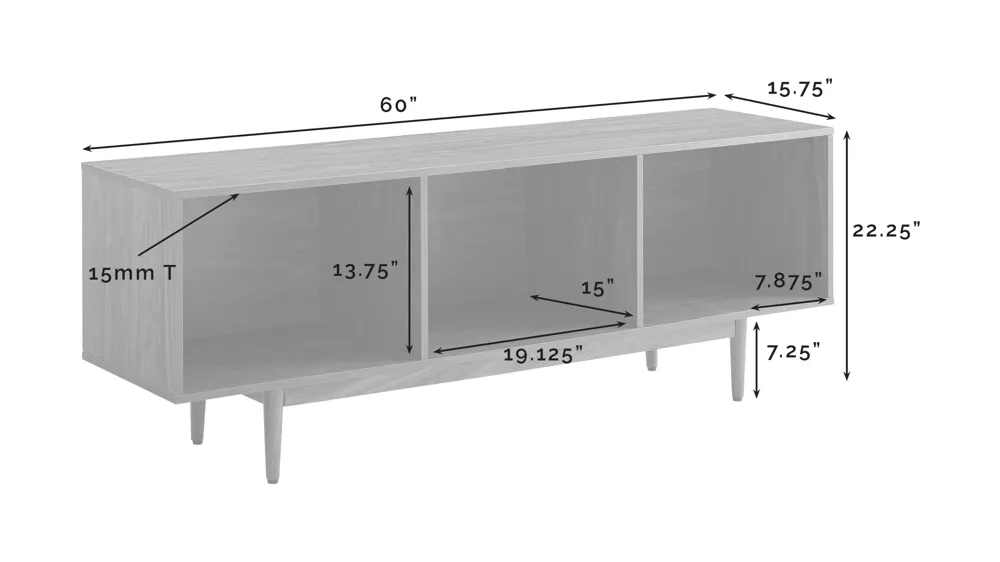 Liam Large Record Storage Cabinet Dimensions