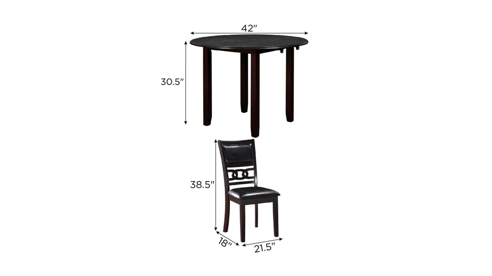 Millie 3-pc. Dining Set Dimensions