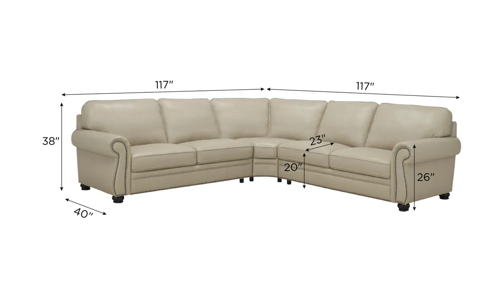 Gilmore 3-pc. Sectional Dimensions