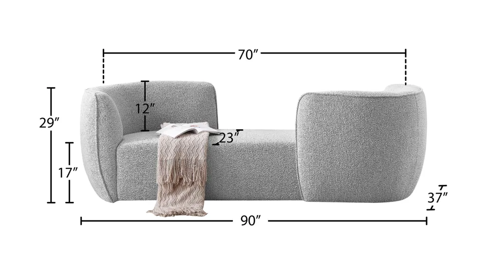 Hilton Fabric Chaise Dimensions