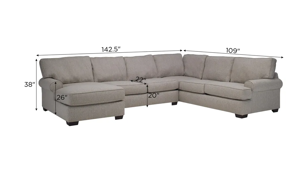 Suzanne 3-pc. Sectional Dimensions