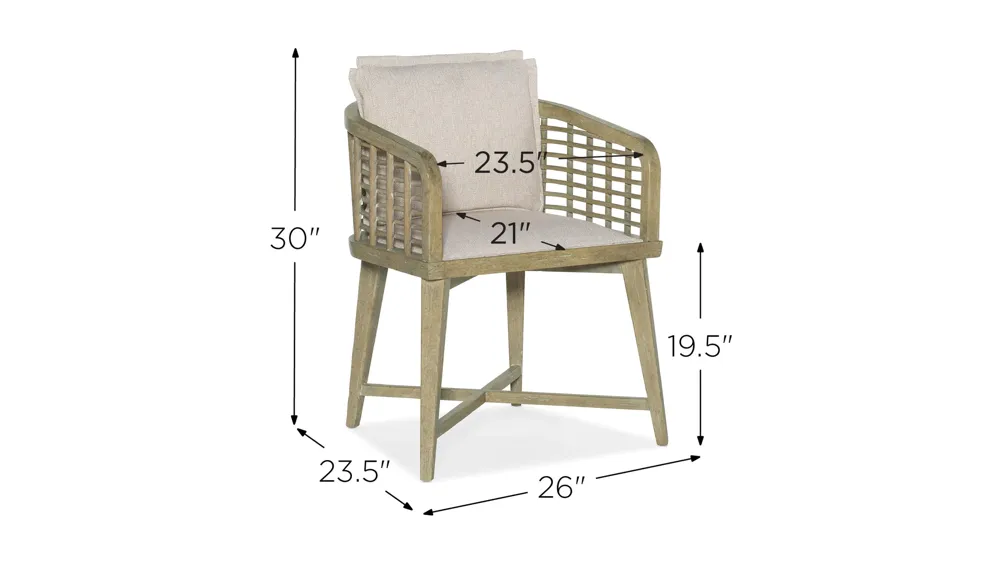 Surfrider Barrel Back Dining Chair Dimensions