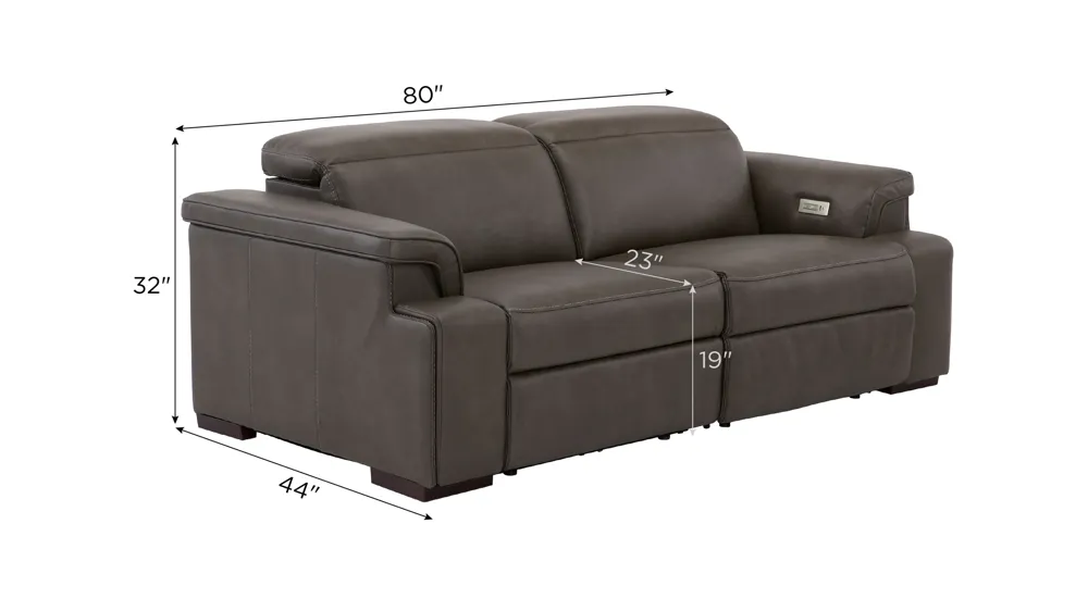 Orion 2-pc. Dual Power Media Loveseat Dimensions