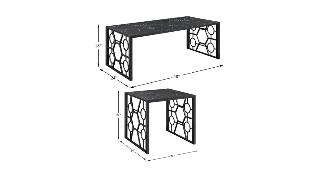 Lavi 3-pc. Occasional Tables Dimensions