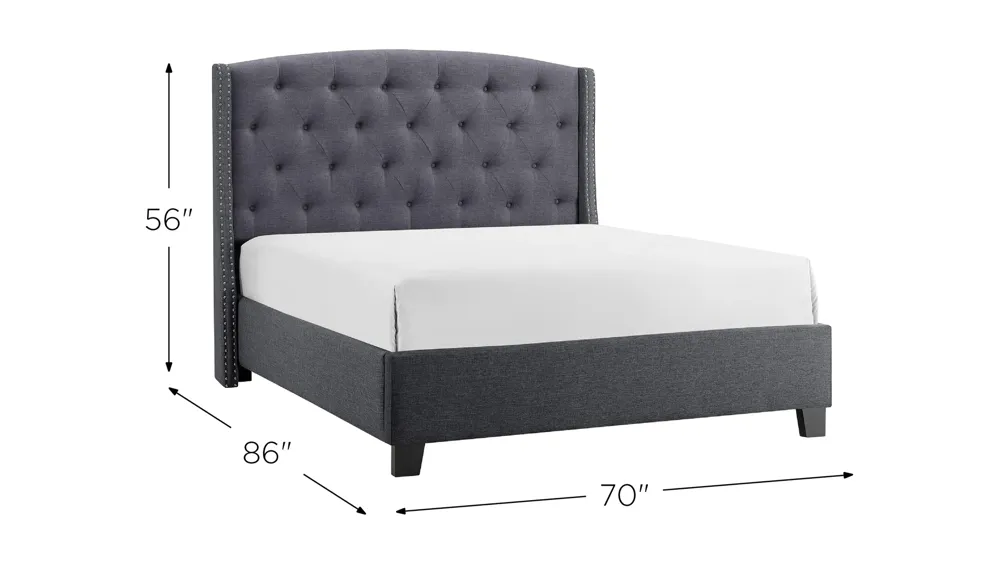 Eva Tufted Upholstered Bed Dimensions