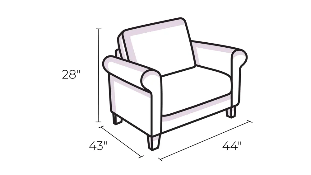 Sparrow Modular Right-Arm-Facing Chair Dimensions