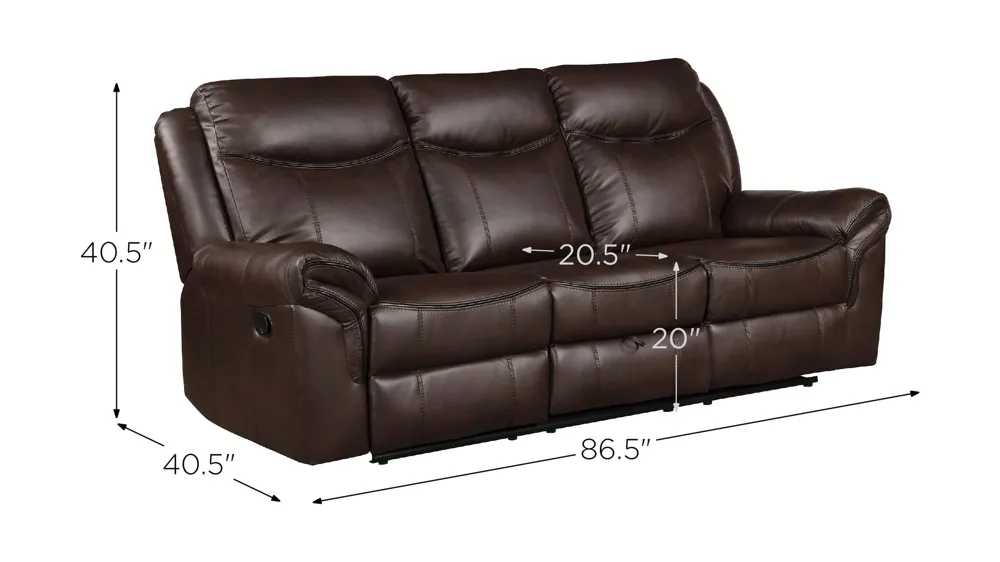 Ross Reclining Sofa w/ Drop Down Table Dimensions