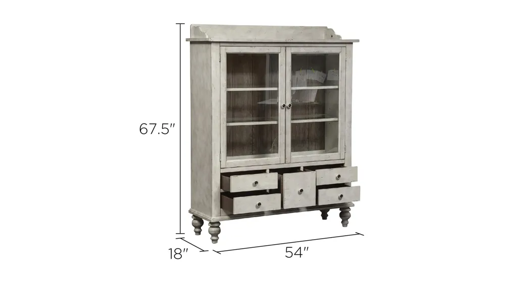 Heywood China Cabinet w/ Lighting Dimensions