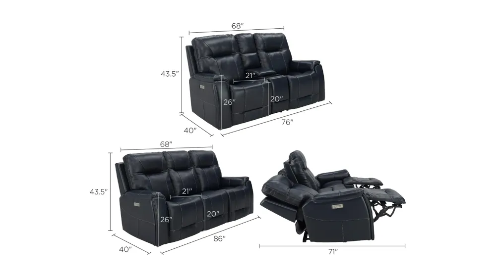 Barnett Living Room Set Dimensions