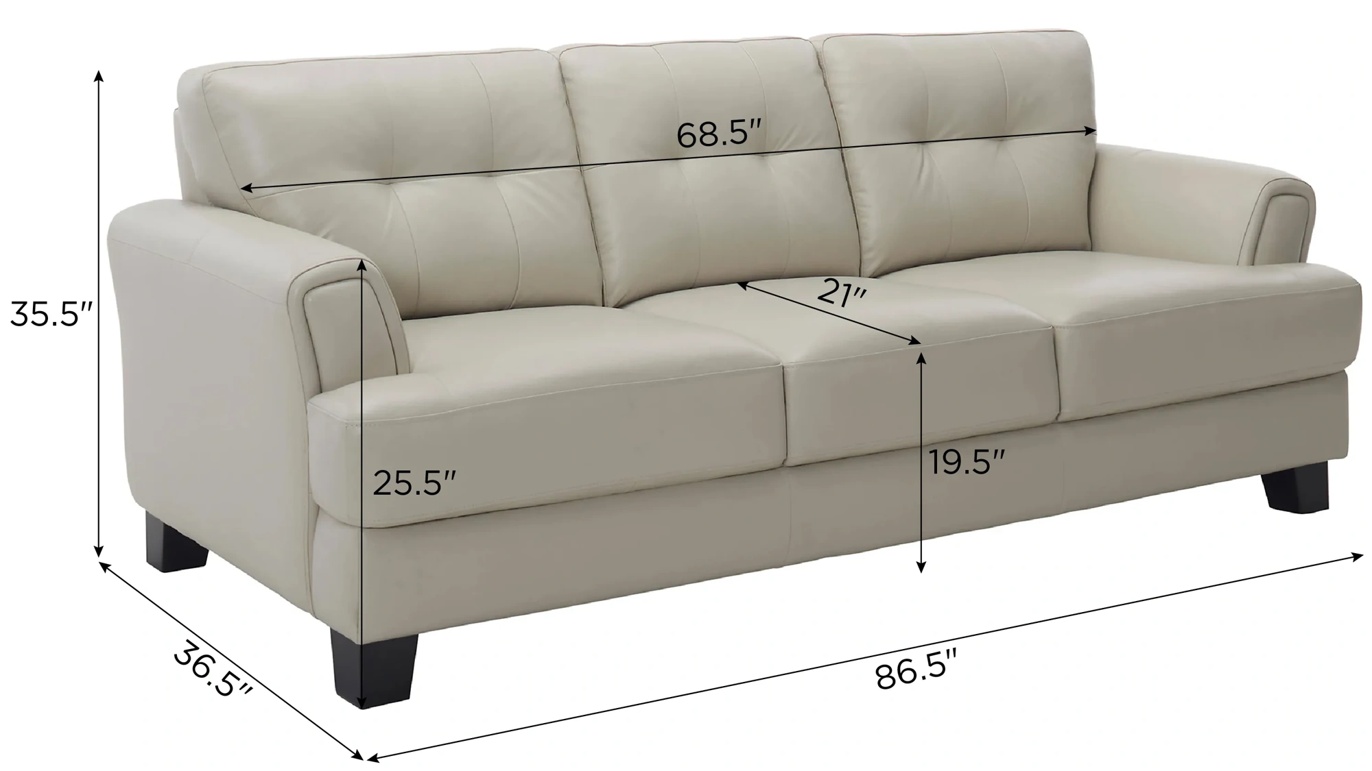 Diego Leather Sofa Raymour Flanigan