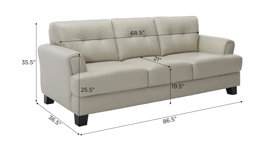 Diego Leather Sofa Dimensions