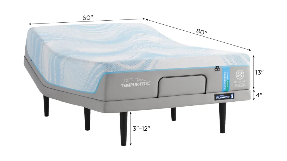 Tempur ActiveBreeze 2.0 System Medium Hybrid Mattress Dimensions