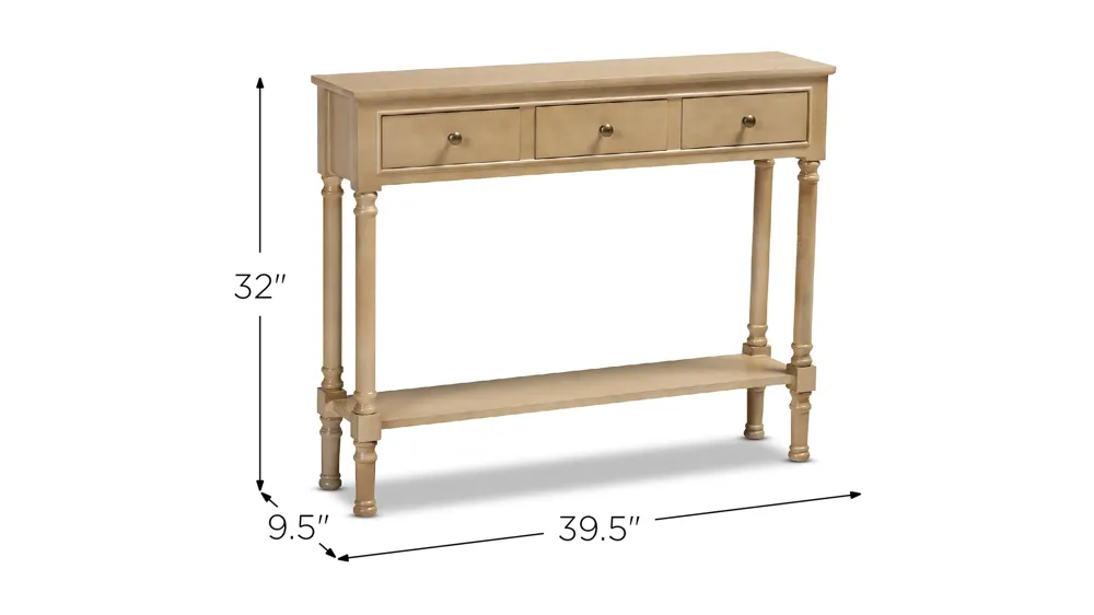 Calvin 3-Drawer Entryway Console Table Dimensions