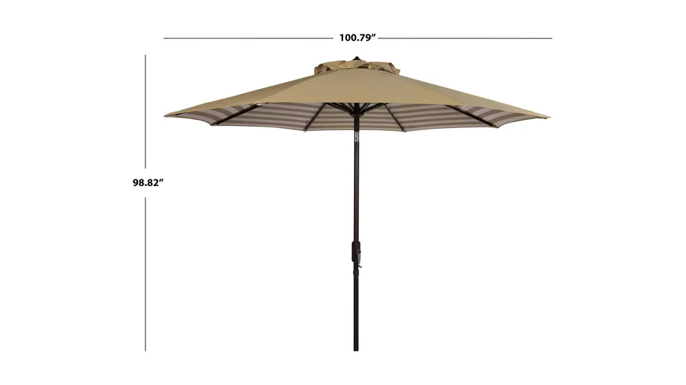 Shay Inside Out Striped 9 ft Crank Outdoor Auto Tilt Umbrella Dimensions